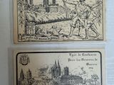 deux anciennes cartes de monnaie française représentant un homme à cheval