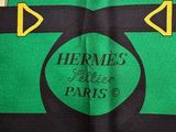 hermes ' s green and black striped scarf with yellow and black stripes