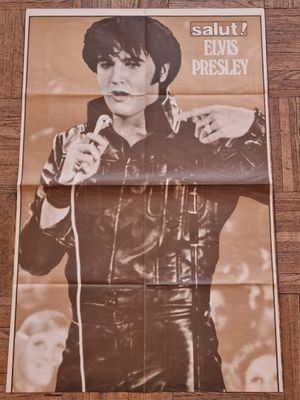 [STAR] "Salut ! Elvis PRESLEY", affiche recto verso (dim 90x…