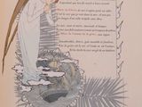 an old book with a picture of an angel and a poem