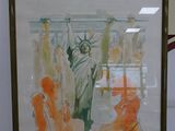 a picture of a picture of the statue of liberty in a frame