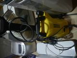 a yellow and black blower sitting on top of a table