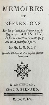 [LA FARE (Charles Auguste, marquis de)]. Mémoires et réflexi…