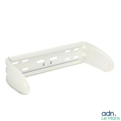 étagère en plastique blanc pour ordinateur portable, avec un trou au milieu