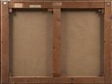 an image of a painting on a easel with a wooden frame