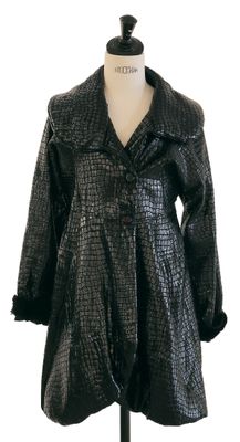 an image of a black leather coat on a mannequin