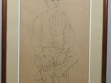 l'image d'un dessin représentant un homme assis sur une chaise