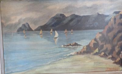 DOMINICI (école corse XX°), Voiliers en bord de côte, HSI SB…