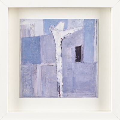 tableau représentant un homme sur une croix, dans un cadre blanc