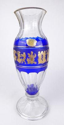Verrerie: Vase en cristal taillé Val Saint Lambert décor Dan…