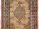 tapis persan antique à motif de médaillon sur fond beige