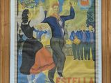 an old poster of a man and a woman dancing in front of a crowd