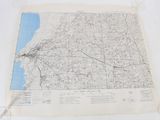 a map of a city on a white tablecloth