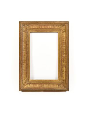 an old picture frame on a white wall with a white background