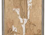 an image of a drawing of jesus on the cross with other people