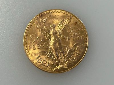 * Pièce en or de 50 pesos. Poids : 41,65 g. Frais acheteurs pour les p - Photo 1