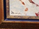 a picture of a painting of a person holding a tennis racquet