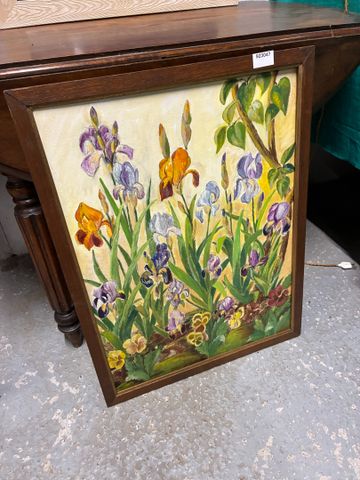 « Iris ». Huile sur toile. Monogrammée ND en bas à gauche. 61x46 