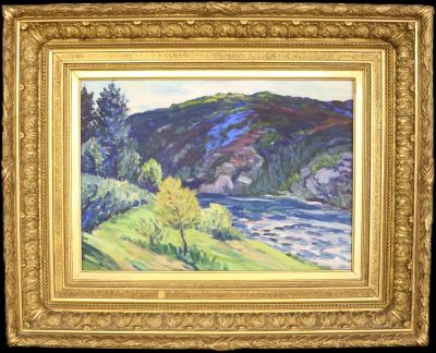 ECOLE MODERNE Paysage de montagne Huile sur panneau, cadre b…