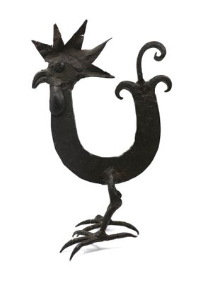 an image of a metal sculpture of a bird