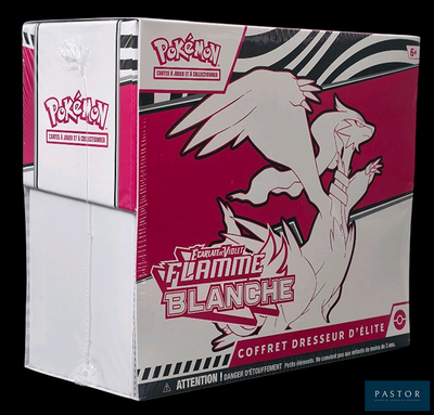une boîte de cartes à collectionner Pokémon sur fond noir