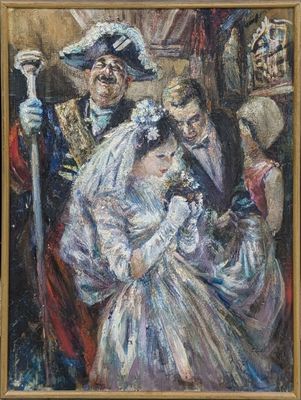 J. P. GRAM (XXe) "Le Mariage" Huile sur toile signée en bas …
