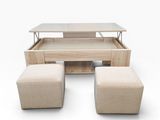 an image of a coffee table with two stools and a coffee table