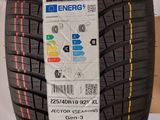 a close up of a tire with a label on it
