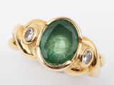 an emerald and diamond ring, by van cleef