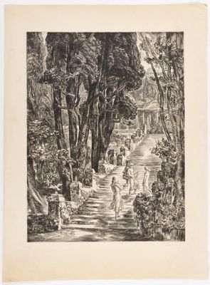 Albert DECARIS (1901-1988). Femmes au jardin.