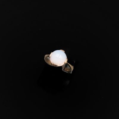 un anneau oplite blanc sur une surface noire