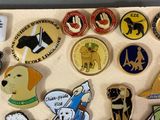 a close up of a magnet board with many different magnets on it
