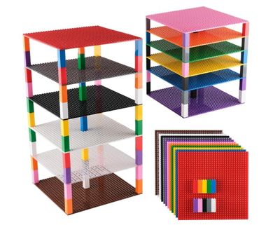 a close up of a stack of different colored lego blocks