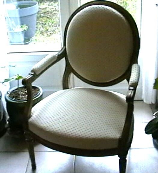 Fauteuil de style Louis XVI à dossier médaillon - tapisserie…
