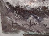 a painting on the wall of a building with writing on it