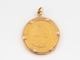 an image of a gold coin with a woman ' s face on it