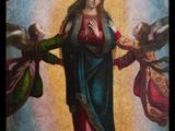 an image of a painting of a woman surrounded by angels