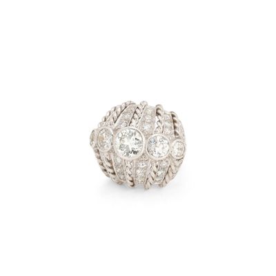 a diamond and white gold ring
