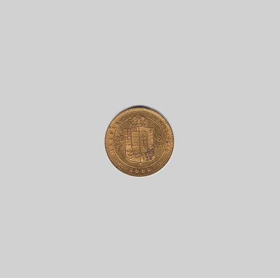 l'image d'une pièce de monnaie posée sur une surface blanche, sur fond gris