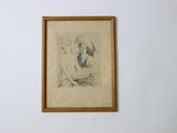 a drawing of a woman holding a baby in her arms