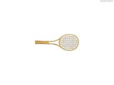 une raquette de tennis posée sur une surface blanche