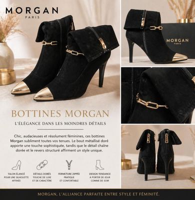 Bottines Morgan en noir et or