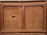painting of a wooden frame with a hole in the middle