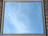 a picture of a picture of a sky seen through a window