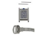a silver watch and a silver watch with a blue face