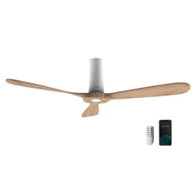 un gros plan d'un ventilateur de plafond muni d'une télécommande