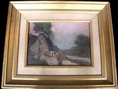 Fillette au manteau rouge de dos - Photo 1