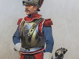 painting of a man in a military uniform with a sword and helmet