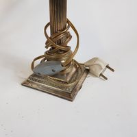 Paire de lampes en métal argenté, fût colonne cannelée - Sty… (photo 3)