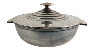 an image of a metal pot with a lid on a white background